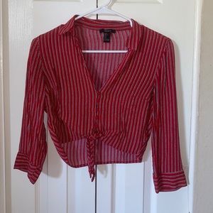 croptop stripped with black and white